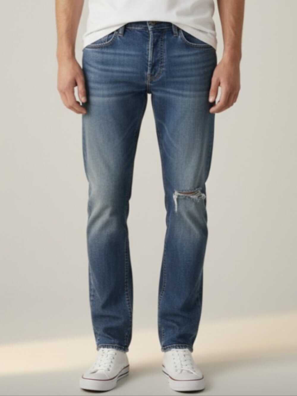 LEVI'S! STRAUSS BLUE DENIM CLASSIC 511 STRAIGHT LEG JEANS, DISTRESSED! SZ 34X34